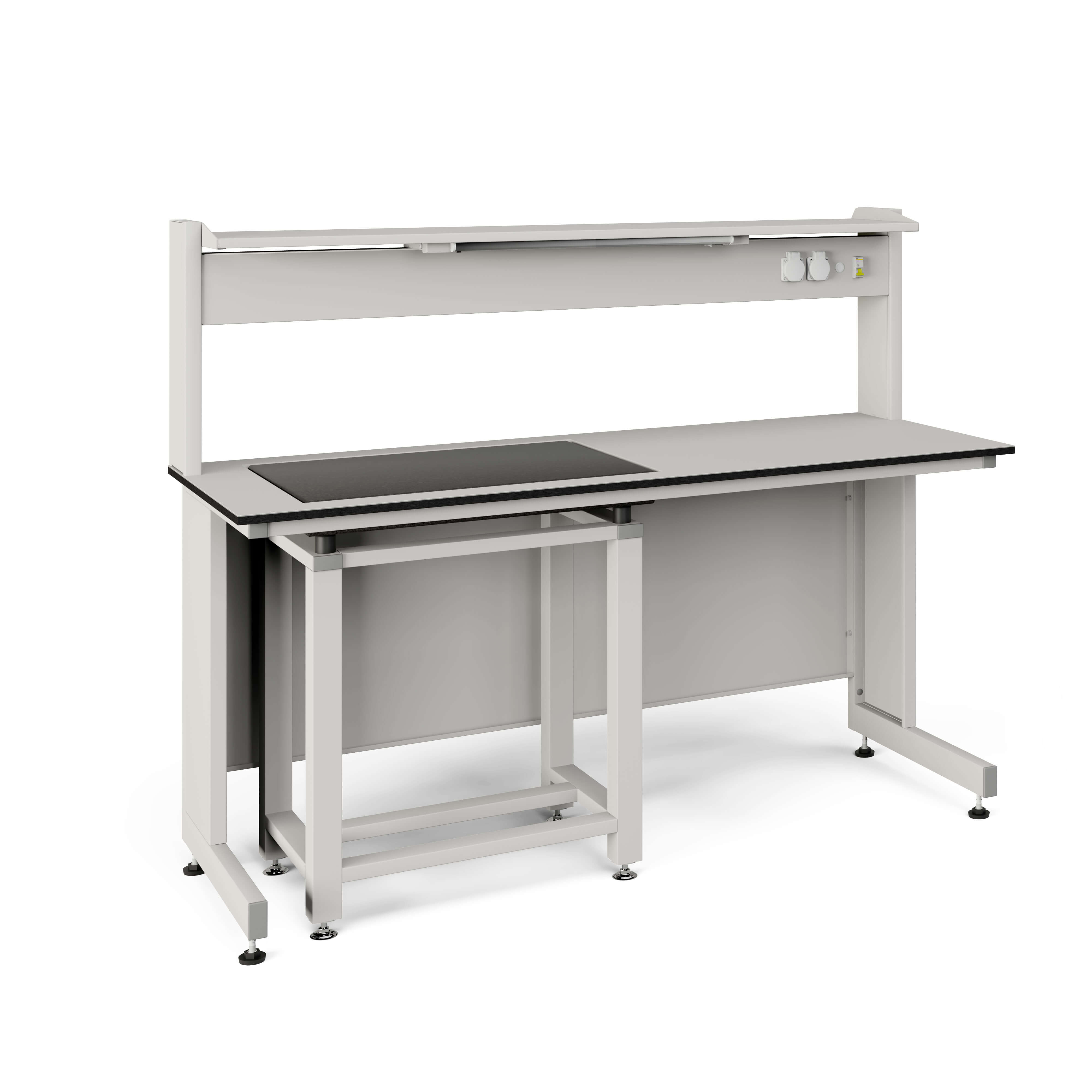 77.0046.10.08П Стол весовой с приставкой ЭКРОС 1500х800х750 мм, весовой стол справа, раб. поверхность - LABGRADE