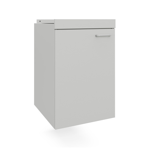 77.0491.10.10.01 Тумба подвесная дверь левая 400х540х610 мм, средняя, серый металл - СТАЛЬ