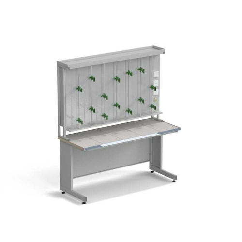 77.0057.10.03 Стол титровальный ЭКРОС 1500х600х750/1735 мм, раб. поверхность - КЕРАМИКА с НС бортиком