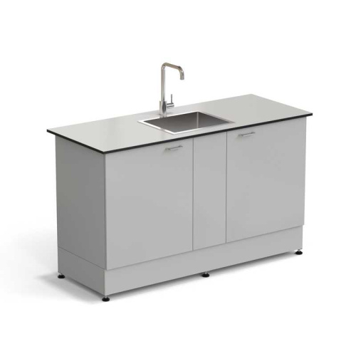 77.0074.10.08 Стол-мойка ЭКРОС 1500х600х900 мм, чаша нержавеющая сталь по центру, раб. поверхность - LABGRADE